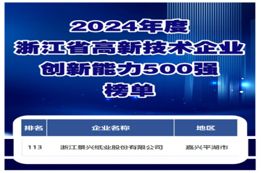 喜报！开元体育-（中国）开元体育入选浙江省高新技术企业创新能力500强榜单